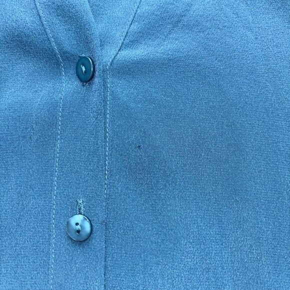 Eileen fisher silk crepe de chine stand collar blouse shirt size XXS - Picture 9 of 12